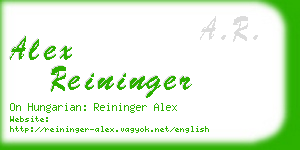 alex reininger business card